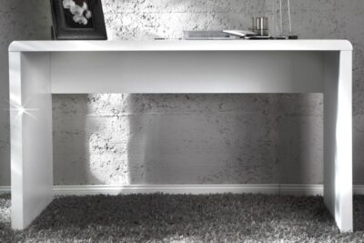 Scrivania laccata bianca scrittoio bianco lucido lounge L120 x 60 - immagine 5