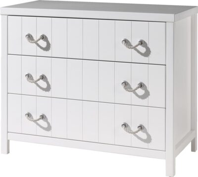 Total white cassettone legno laccato bianco shabby comò stile marina