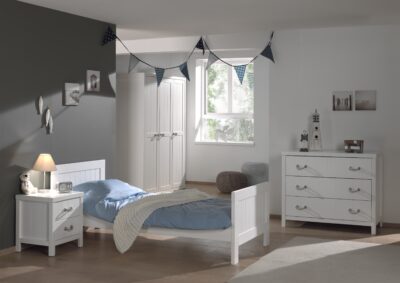 Total white cassettone legno laccato bianco shabby comò stile marina - immagine 3