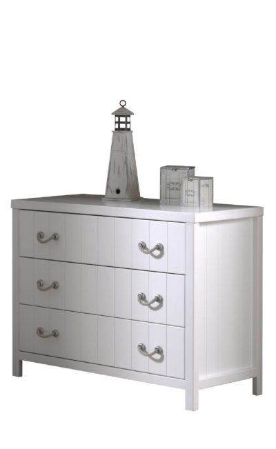 Total white cassettone legno laccato bianco shabby comò stile marina - immagine 4