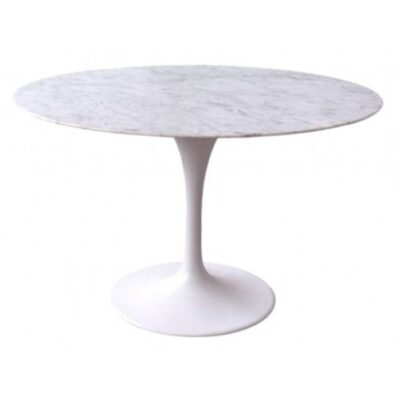 Tavolo Saarinen Tulip laccato bianco diam 120 cm marmo - immagine 4