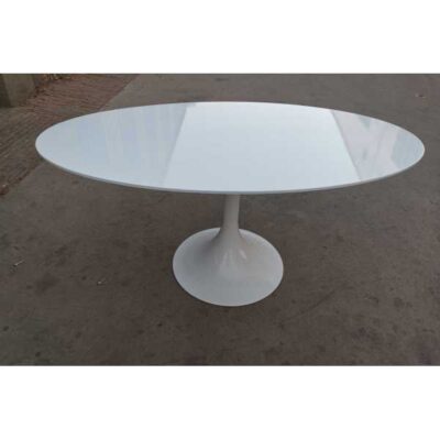 Tavolo ovale saarinen tulip bianco 140x85 cm lucido