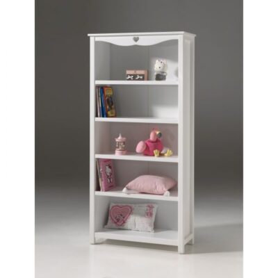 Cuore bianco libreria legno scaffale cuori shabby chic