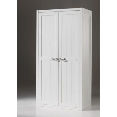 Armoire 2 portes bois laqué blanc style marine