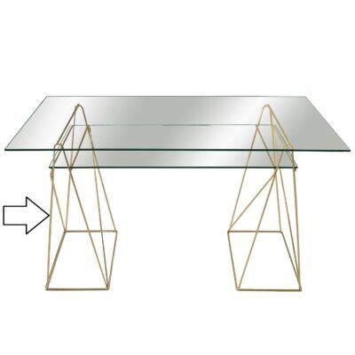 Cavalletti oro scrittoio doppio ripiano salvaspazio acciaio design 120cm 130cm 140cm - immagine 5